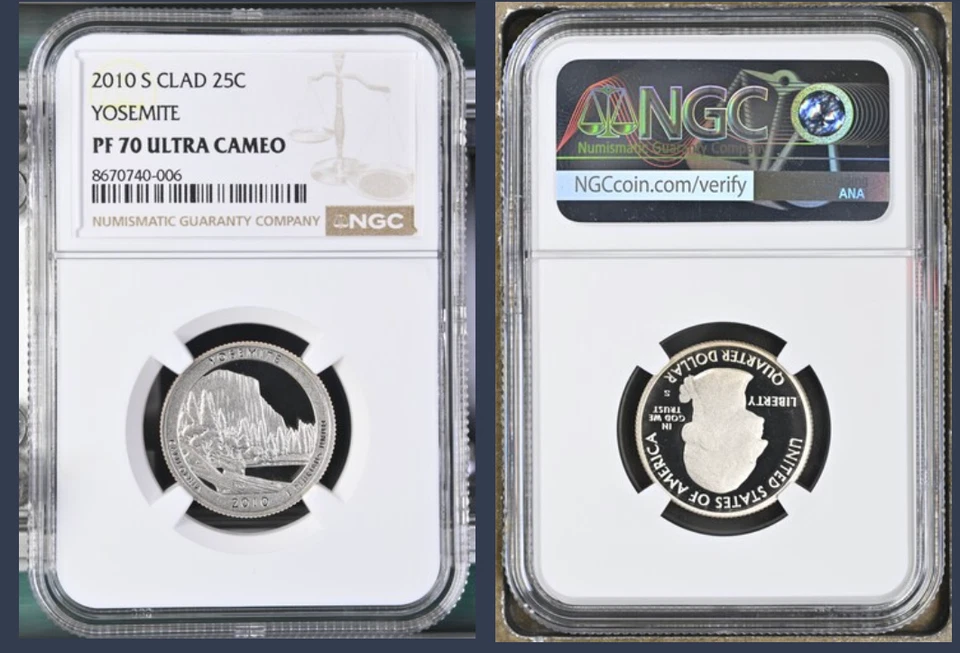 2010 S Yosemite ATB Quarter 25c PF 70 Ultra Cameo NGC Slabbed Coin - Image 1 of 1