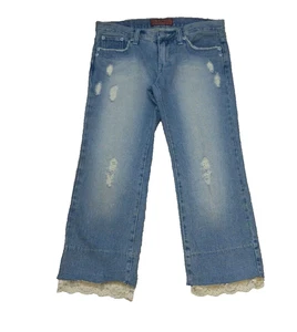 Hot Kiss Women's Jeans Size 7 Distressed Raw Hem - Picture 1 of 8