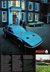 Original 1971 Advert for MASERATI 'Indy' & 'Ghibli' Sports Cars Vintage Print Ad - Picture 1 of 1