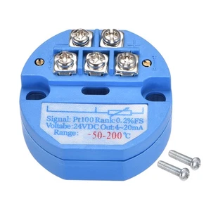 PT100 Temperature Sensors Transmitter 24V DC 4-20mA -50℃ to 200℃ - Picture 1 of 2