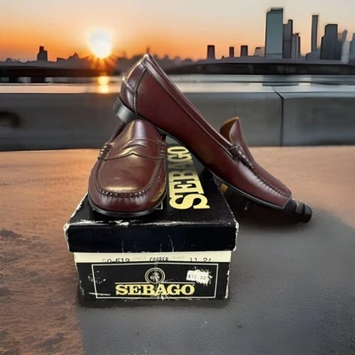 ✅ВИНТАЖНЫЙ Sebago женщин кожи классический Penny мокасины говядины рулон меди размер 11 2A - Изображение 1 из 4