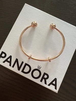 Pandora Moments Offener Armreif 14k rosévergoldet Größe 2 17,5 Neuwertig - Bild 1 von 4