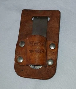 Channellock No. 906H Leather Holster Tool Holder Metal w Belt Clip Channel Lock - Picture 1 of 3