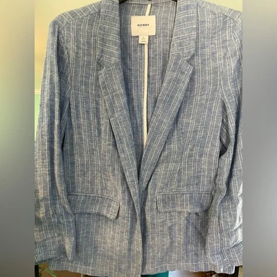 Old Navy Petite Striped Chambray Blazer - Size S - Image 1 of 4