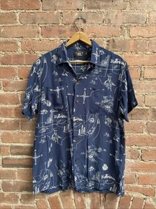 RRL Men’s Camp Shirt, Sz Medium - Picture 1 of 7