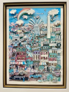 Charles Fazzino " Our Town D.C.”  Artist Proof 68 - Washington 3D Pop Art Framed - Picture 1 of 15