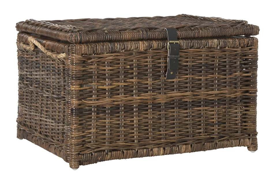 HPM9001B Caden 30" Wicker Storage Trunk, Collapsible for flat storage, Rattan... - Image 1 of 4