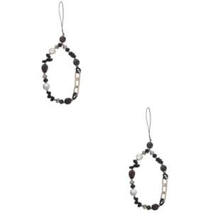 Set of 2 Colorful Beaded Mobile Phone Chain Stone Miss Office Lanyard - Zdjęcie 1 z 12