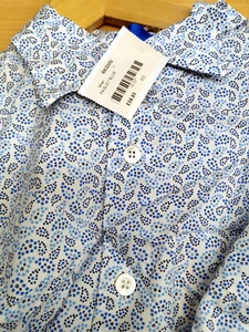 Camicia Milena DsR bianca paisley blu collo standard cotone nuova MEZZA PREZZO - Foto 1 di 4
