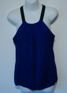 Milly Swing Stretch Seide schwarz Ripsband ärmellos Razorback Top S neu ohne Etikett - Bild 1 von 7