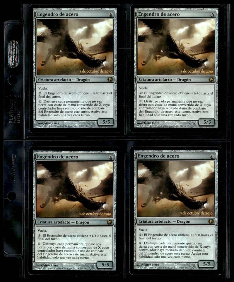 MTG x4 Spanish Steel Hellkite Scars of Mirrodin Promo Playset MP - Image 1 of 2