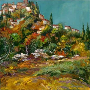 Azulejos de paisaje otoño en la Toscana por Ginger Cook Art GCS050AT - Imagen 1 de 2