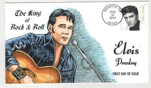 2015 COLLINS HANDPAINTED 5009 ELVIS PRESLEY MEMPHIS TENNESSEE FDC - Picture 1 of 1