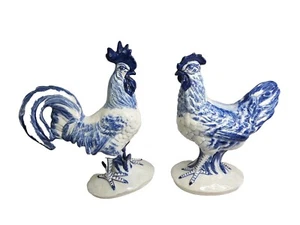 Pennsbury Post Stangl Pottery P201 Rooster REPAIRED & P202 Hen Figurine 12" MINT - Picture 1 of 11