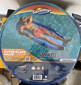 SwimWays Spring Float Inflatable Pool Lounger with Hyper-Flate Valve