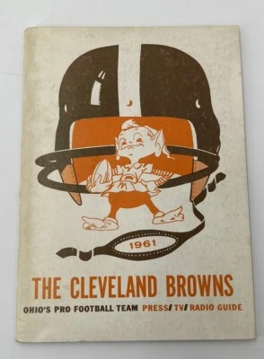 1961 NFL Football Cleveland Browns Scorecard Press Media Radio TV Guide Program - Image 1 of 3
