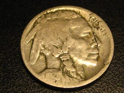 1921-S Buffalo Nickel Rare Date ERROR LIBERTY THRU NOSE OUT OF WHACK DIE CRACKS - Image 1 of 4
