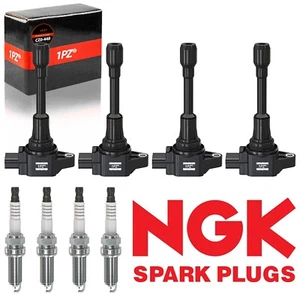 For OEM 22448JA00A Nissan Altima Sentra Rogue Versa 4 Ignition Coil&Spark Plug - Picture 1 of 6