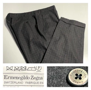 Ermenegildo Zegna Recent Flannel Wool Dress Pants Dark Gray Swiss (Slim 40-41) - Picture 1 of 19