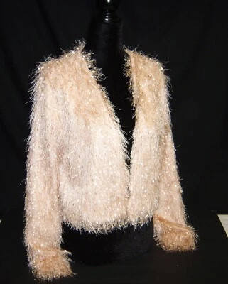 Chaqueta Forever 21 Mujer Rosa Champagne Poliéster Difusa Frente Abierto Forrada Blazer S Foto 1 de 4