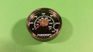 Ashcroft air tank compressor pressure gauge 2" inch Dial 160 PSI 11 bar 9010-03