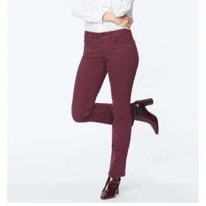 NYDJ Damen Jeans Hose Marilyn Straight Jeans Deep Merlot/Burgund Größe 4 - Bild 1 von 12