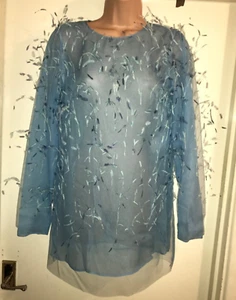 Emilio Pucci OSTRICH FEATHER Italian top/ Blouse UK 10 New From The RealReal… - Picture 1 of 11