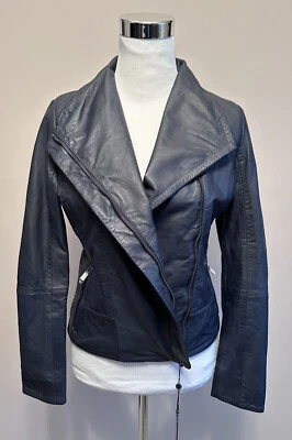Chaqueta de cuero azul Bod & Christensen Kaylee nueva con etiquetas talla S Foto 1 de 4