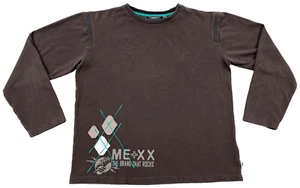 Mexx Shirt Boys 11-12 Brown Graphic Tee Long Sleeve Crew Neck Casual Kids Youth - Picture 1 of 10