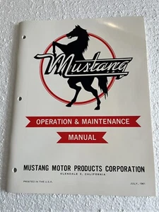 Mustang Motorcycle july 1961 ORIGINAL Operation & Maintenance Manual excellent - Picture 1 of 11