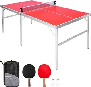 Compact 6ft Folding Table Tennis Game Set - Ideal for Indoors & Outdoors - Picture 1 of 9