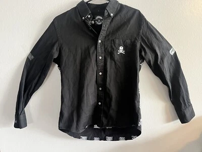 Camisa colaboración Mastermind Stussy logo, calavera y bordado, manga larga M Foto 1 de 4