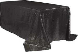 90 x 156 inch 8 ft Rectangular Glitz Sequin Tablecloth, Table Linens for Events - Picture 1 of 21