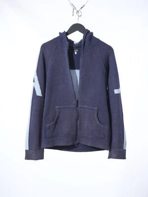 Armani 牛仔裤大标志羊毛豪华拉链连帽衫适合 L-XL — 第 1/4 张图片