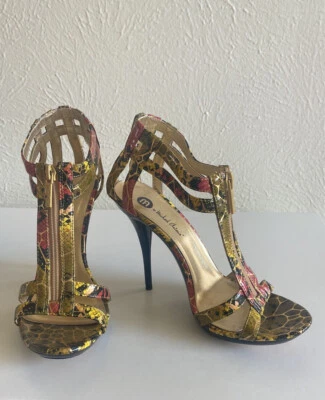 Tacones altos Michael Antonio estampado piel de serpiente talla 8 Foto 1 de 4