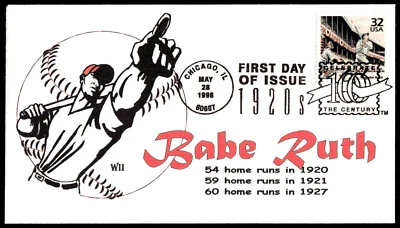 1998 Babe Ruth Celebrate the Century 1920's FDC- WII Cachet - Image 1 of 2