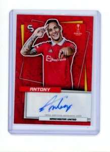 2022 UEFA Club Competitions Superstars ANTONY Red Wave Refractor Auto 5/5 Rare - Bild 1 von 3