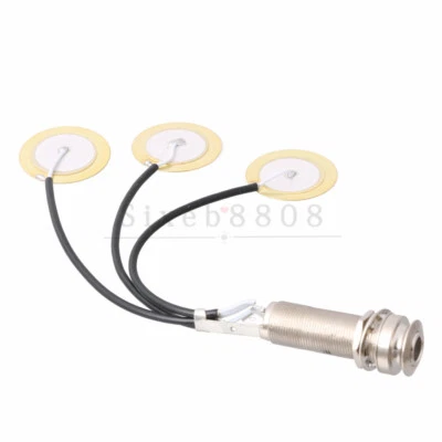 Piezo Contact Microphone 3 Transducer Pickups w/ end pin jack for Kalimba - Image 1 of 4