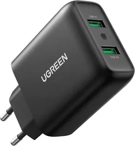 18W Cargador USB Quick Charge 3.0, Enchufe USB Móvil Rápido, Cargador Doble USB - Imagen 1 de 13