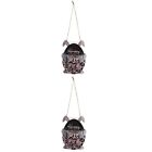 2 PCS Rope Easter Wooden Hanging Tag Egg Signs Doorplate
