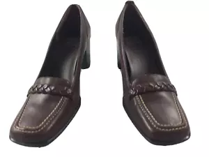 Mootsie Tootsies Women’s Loafer Pumps Slip On Heels Brown Shoes Size 9M - Picture 1 of 12