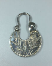 Antique 1915 Imperial Russian 84 Sterling Silver Gypsy Hinged Earring Size 1.25”