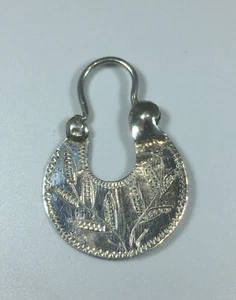 Antique 1915 Imperial Russian 84 Silver Gypsy Hinged Earring Size 1.25” - Picture 1 of 9
