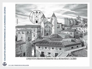 spain 2021 espagne CASERES Urban World Heritage Site UNESCO architectru ms1v FDC - Picture 1 of 1