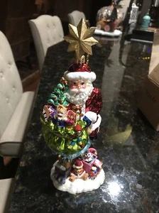 CHRISTOPHER RADKO Teddybär Geschenke Ornament Ständer Halter mit Weihnachtsmann Ornament - Bild 1 von 7