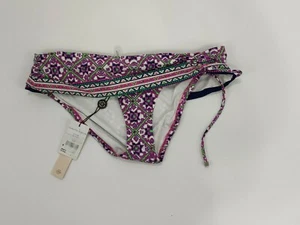Nanette Lepore Womens Bikini Bottom M Mallorca Mosaic Banded Hipster Emerald - Picture 1 of 6