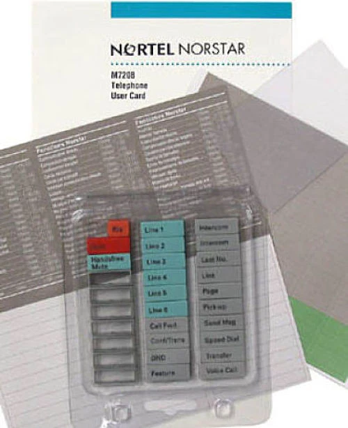 Nortel Networks Norstar Meridian Phone M7208 Button Set Plastic Label User Guide