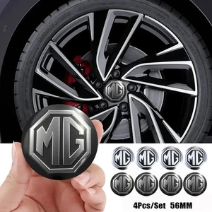 MG Alloy Wheel Centre Caps. Set of 4. 56mm diameter. Choice of Silver or Black. - Picture 1 of 9