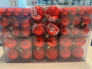 Weihnachtskugeln Weihnachtsbaum Deko Rot Christbaumkugeln B-Ware 100st - Bild 1 von 2