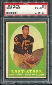 1958 Topps #66 Bart Starr PSA 6 Green Bay Packers HOF U. of Alabama - Picture 1 of 2